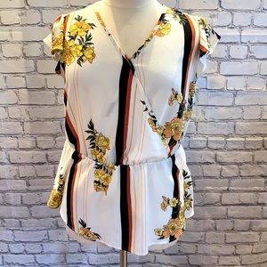 4/$30 Pennington’s Floral Cross Tie Top